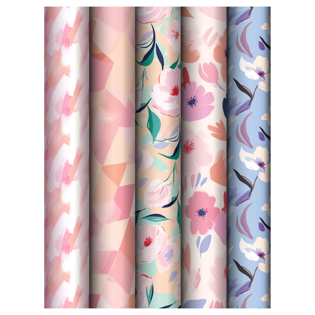 Упаковочная бумага крафт 70х100 см, MESHU 'Floral mood', 70г;м2, MS_62823