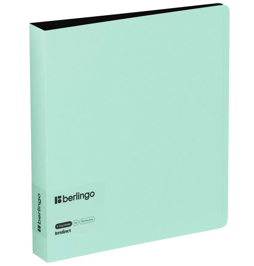 Папка на 4 кольцах ,'Berlingo.Instinct', А5 , 35 мм , 700 мкм , цвет мятный, RB4_A5520