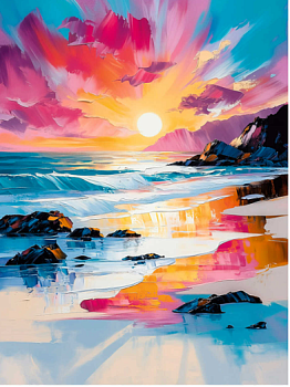 Алмазная мозаика, МОРЕ, 30x40 см, 26 цветов страз, 70849