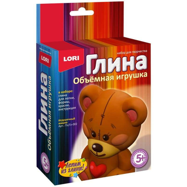 Игрушка объёмная из глины 'Игрушечный мишка', 'LORI' ПЗ;ГЛ-002