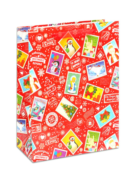 Пакет подарочный Optima 'Новогодняя почта-2' 11,5х14,5х6 см, 128г, ПП-8031